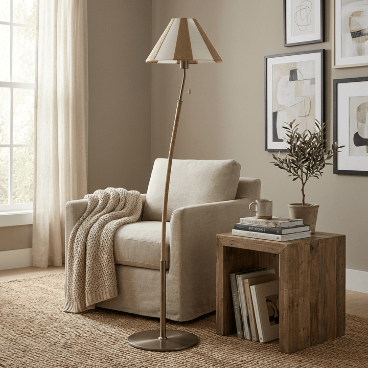 Verona Curved Striped Floor Lamp - Vakkerlight