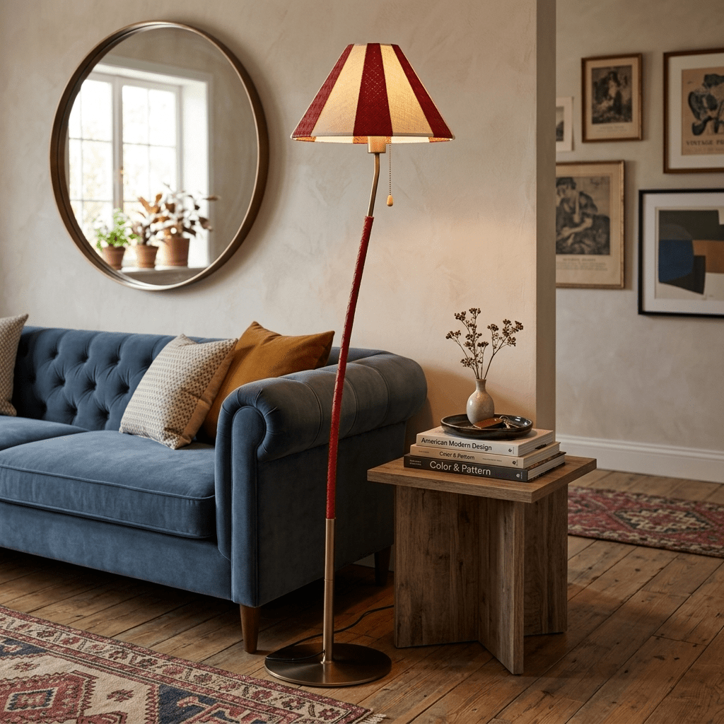 Verona Curved Striped Floor Lamp - Vakkerlight