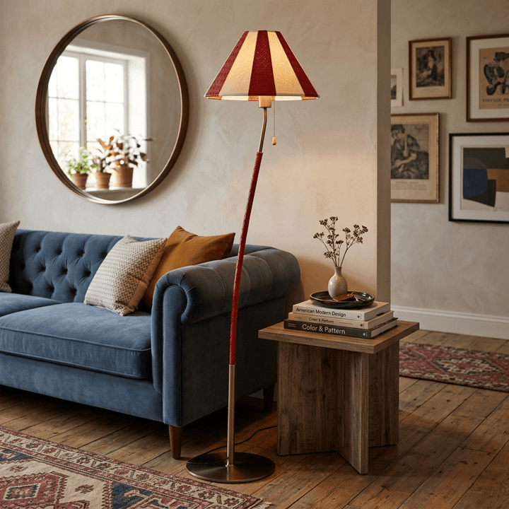 Verona Curved Striped Floor Lamp - Vakkerlight