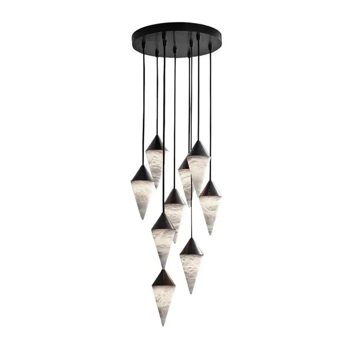 Vertex Faceted Alabaster Drop Chandelier