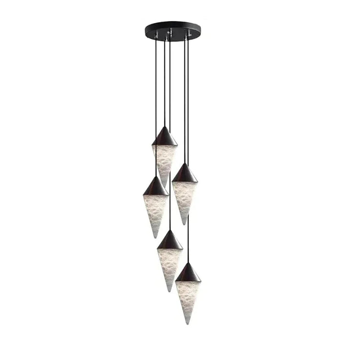 Vertex Faceted Alabaster Drop Chandelier