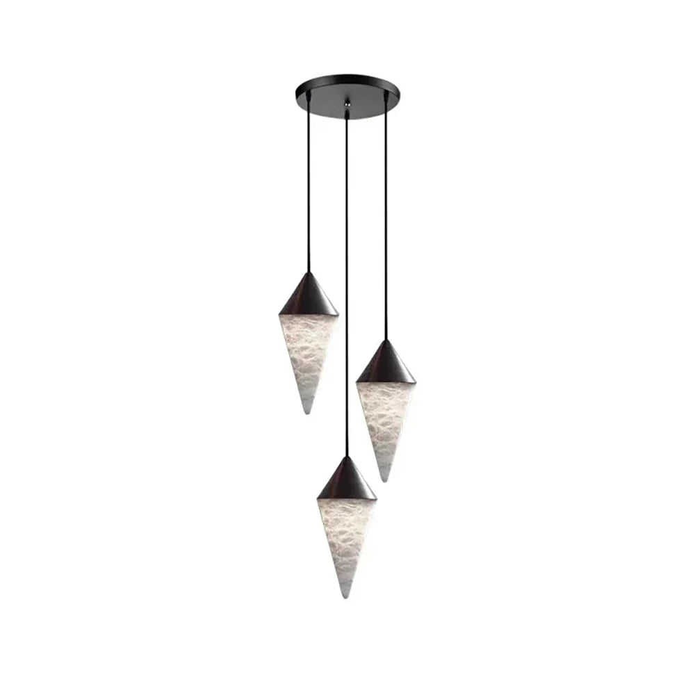 Vertex Faceted Alabaster Drop Chandelier