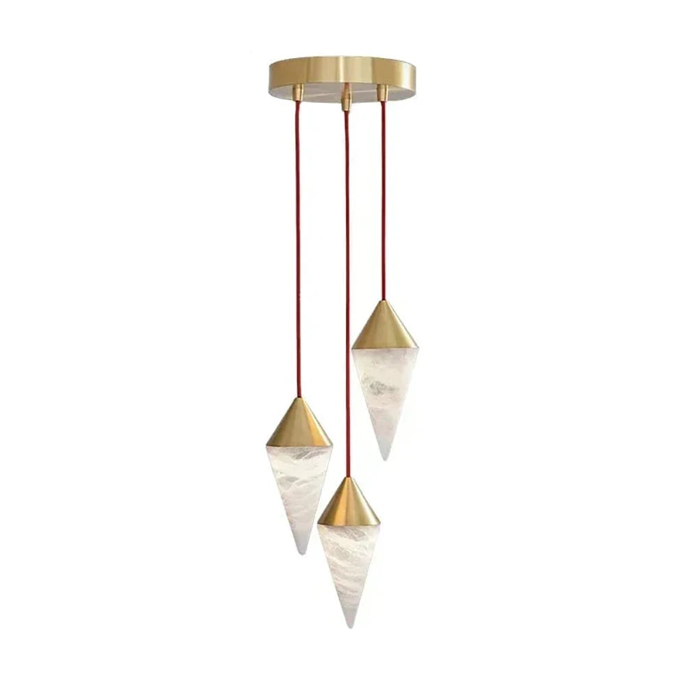 Vertex Faceted Alabaster Drop Chandelier