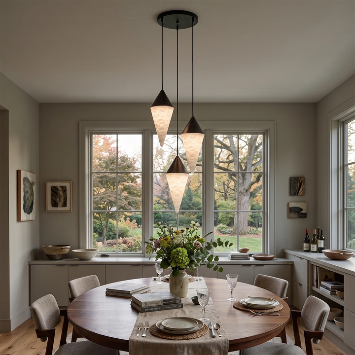 Vertex Faceted Alabaster Drop Chandelier