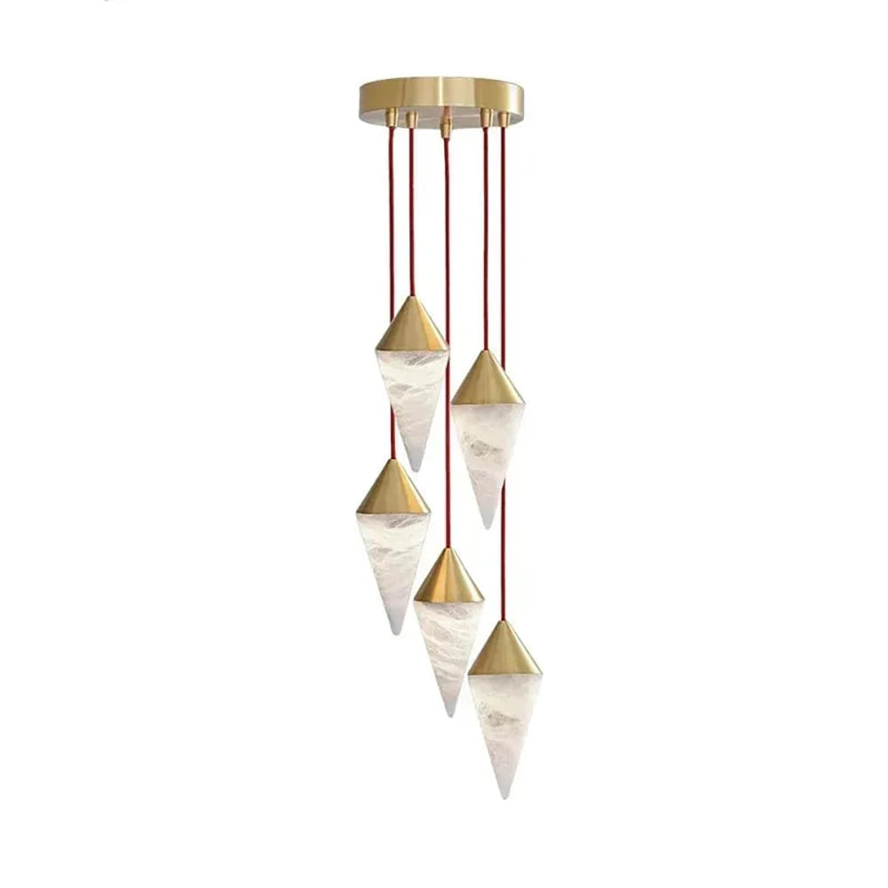 Vertex Faceted Alabaster Drop Chandelier