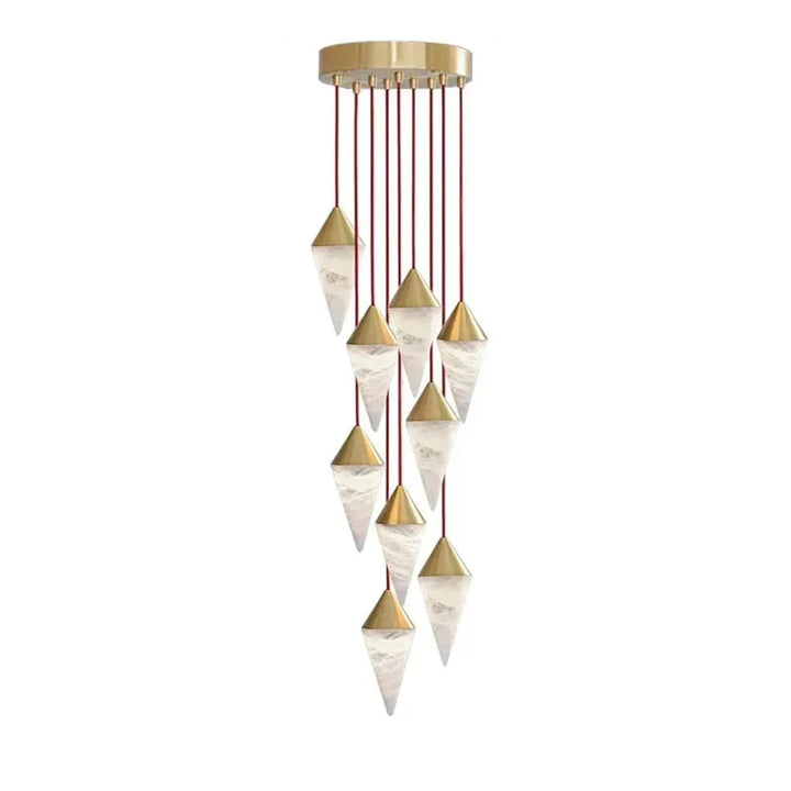 Vertex Faceted Alabaster Drop Chandelier