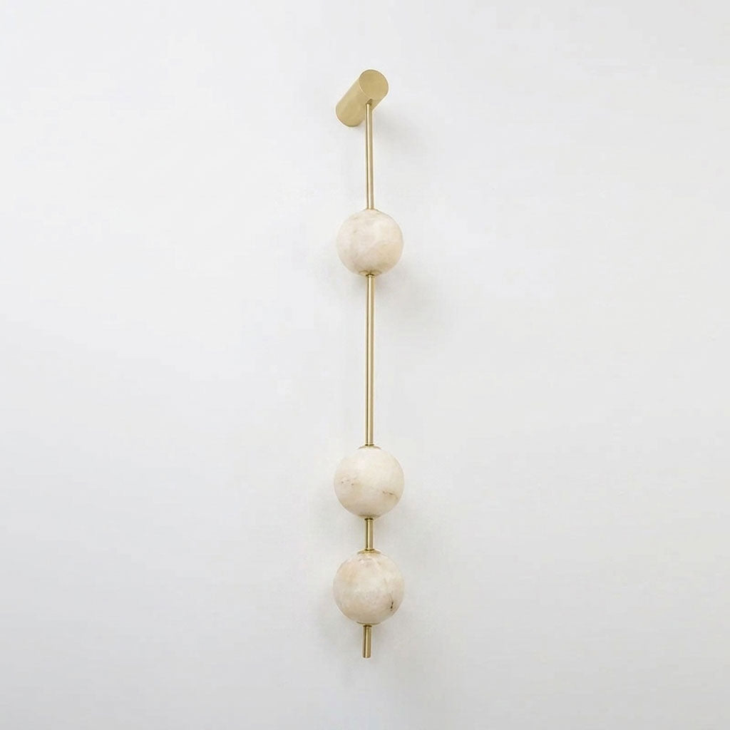 Vertical Alabaster Orb Wall Sconce