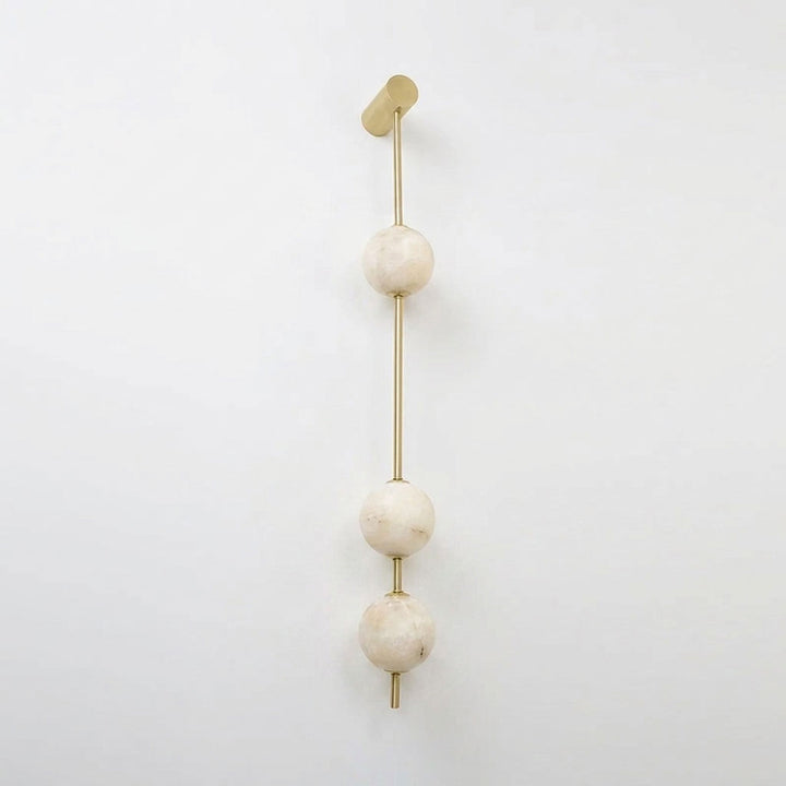 Vertical Alabaster Orb Wall Sconce