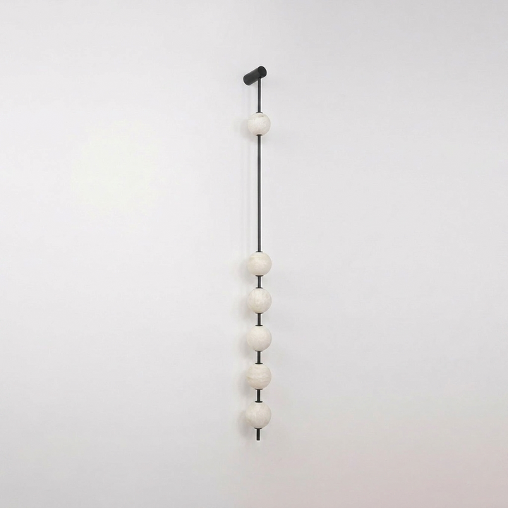 Vertical Alabaster Orb Wall Sconce