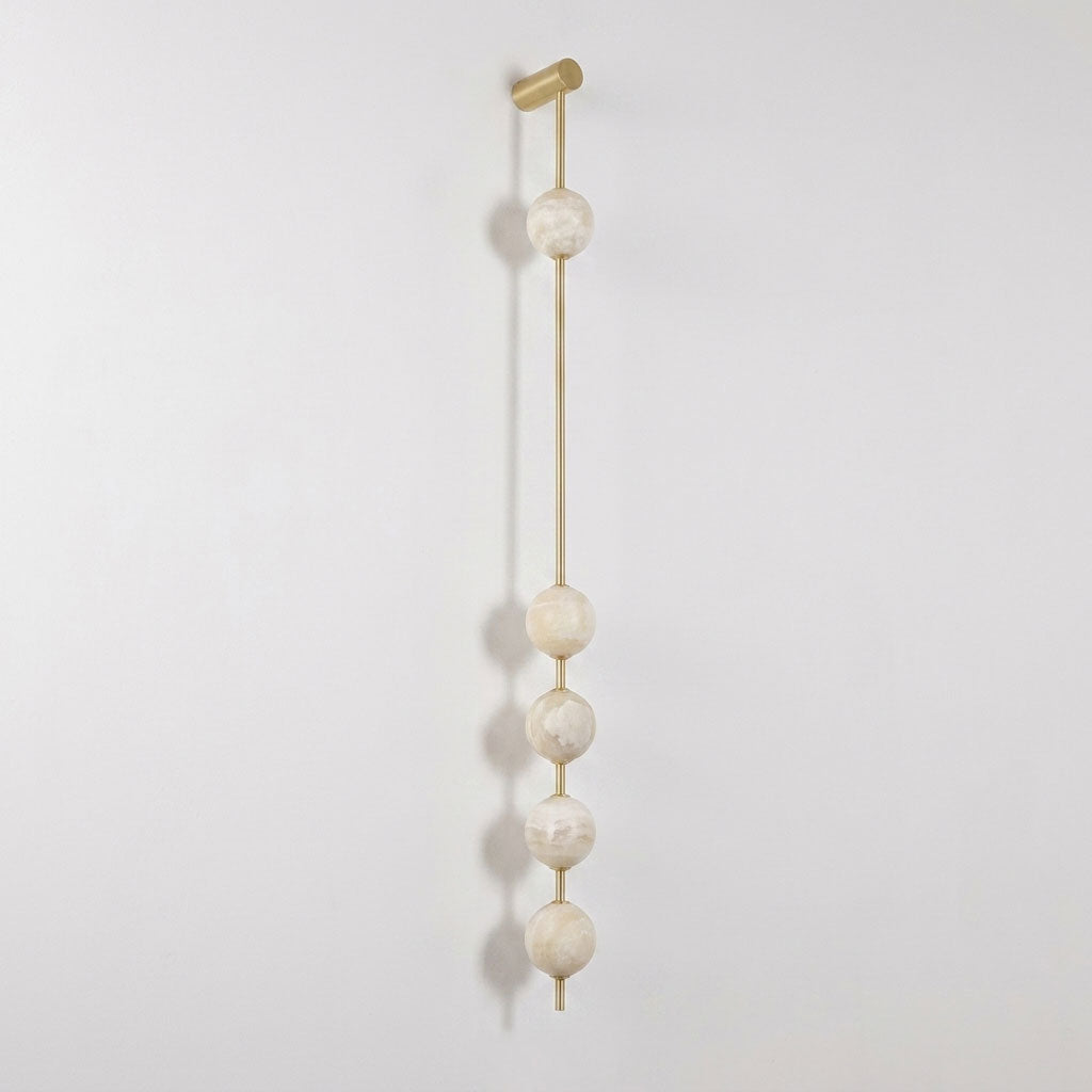 Vertical Alabaster Orb Wall Sconce