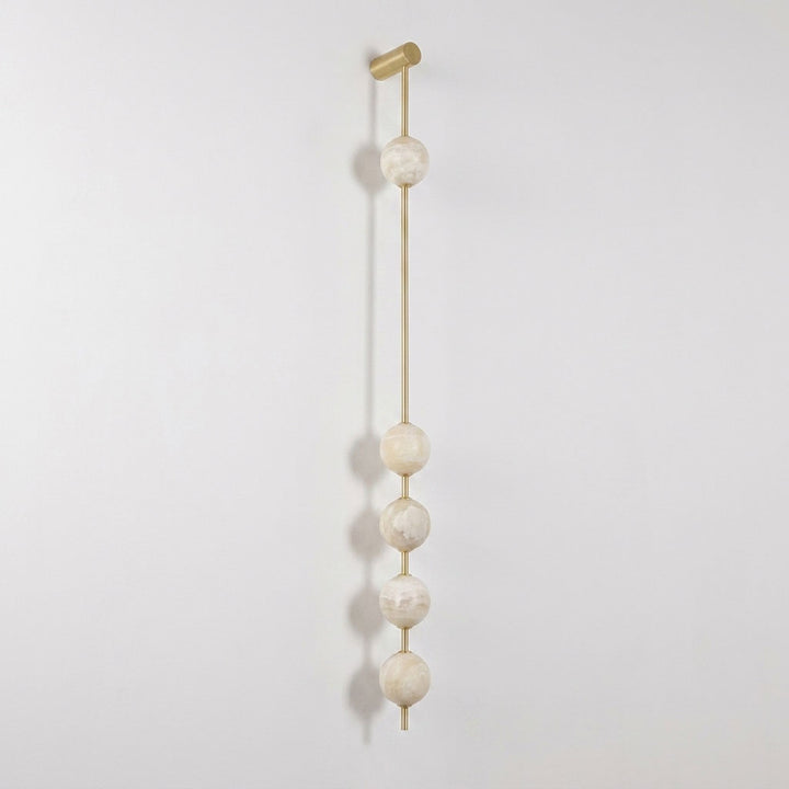 Vertical Alabaster Orb Wall Sconce
