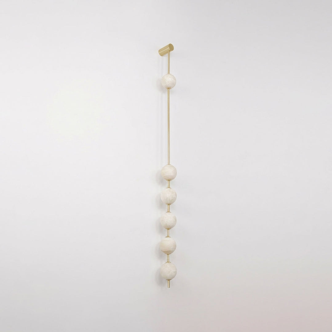 Vertical Alabaster Orb Wall Sconce