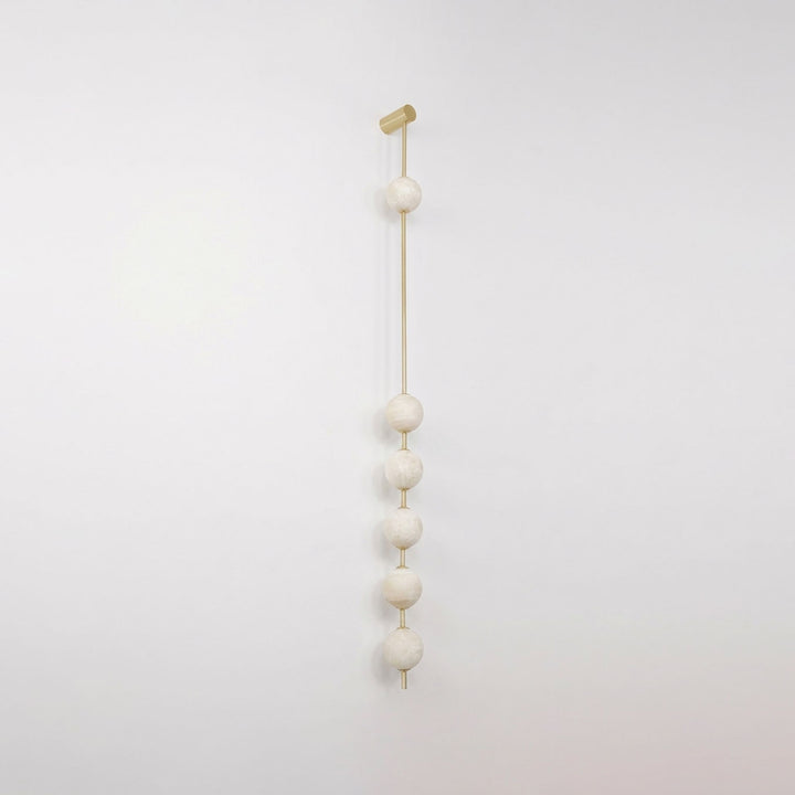 Vertical Alabaster Orb Wall Sconce