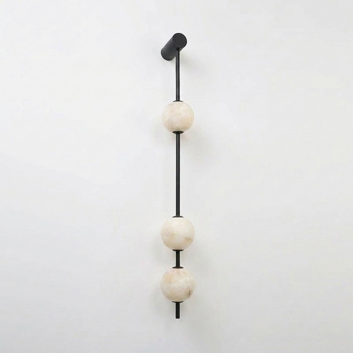 Vertical Alabaster Orb Wall Sconce