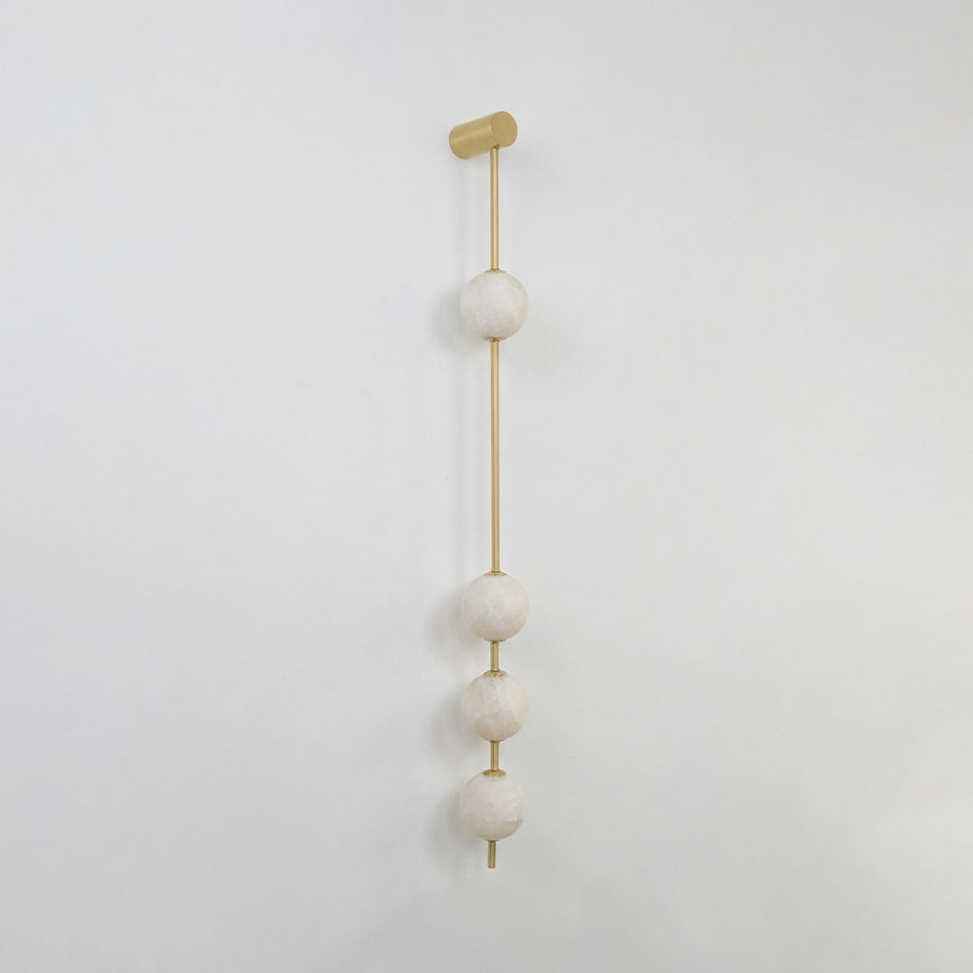 Vertical Alabaster Orb Wall Sconce