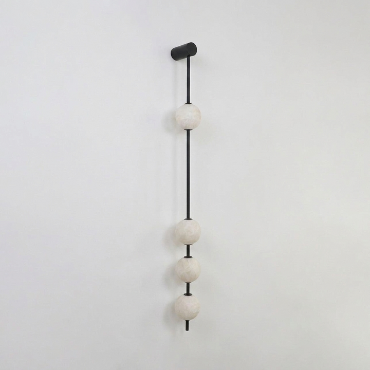 Vertical Alabaster Orb Wall Sconce