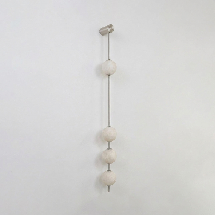 Vertical Alabaster Orb Wall Sconce