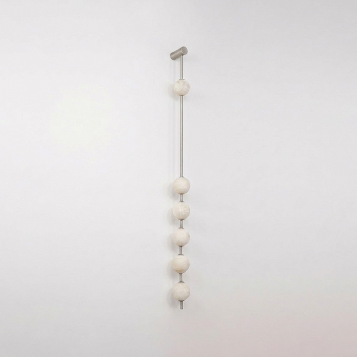 Vertical Alabaster Orb Wall Sconce