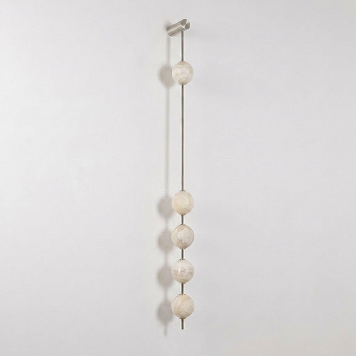Vertical Alabaster Orb Wall Sconce