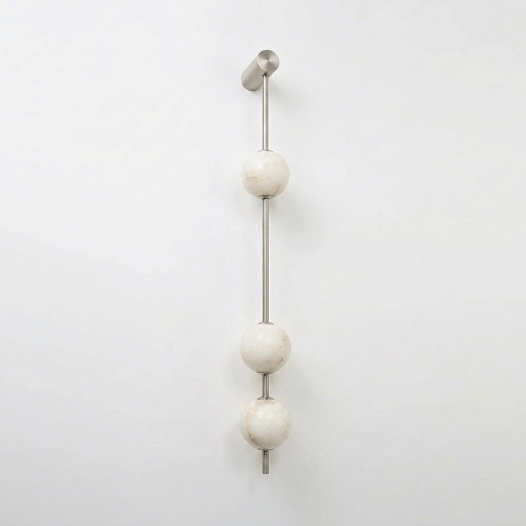Vertical Alabaster Orb Wall Sconce
