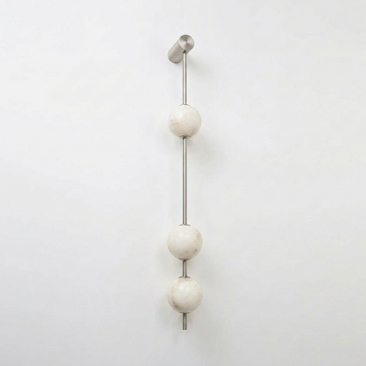 Vertical Alabaster Orb Wall Sconce