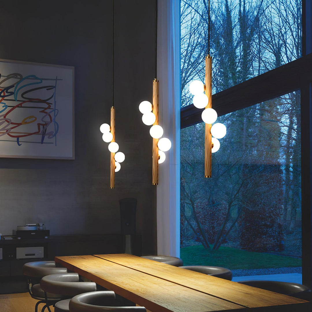 Vertical Orb Timber Pendant Lamp - Vakkerlight