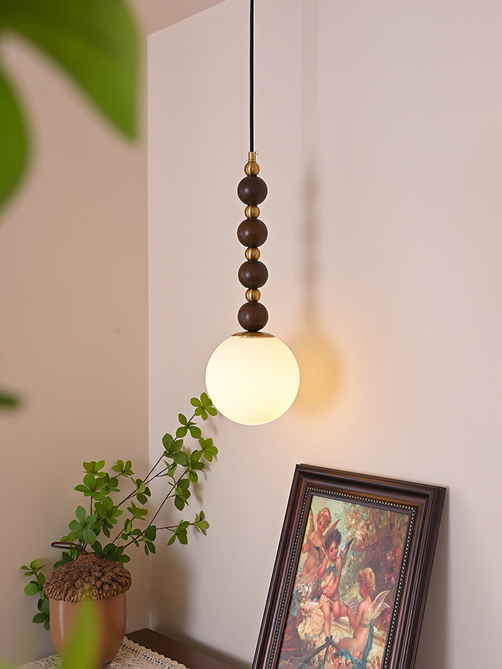 Vertical Walnut Balls Pendant Lamp - Vakkerlight