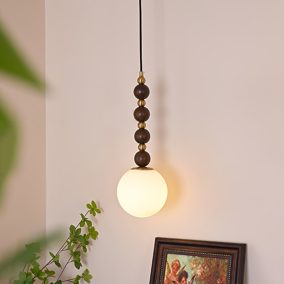 Vertical Walnut Balls Pendant Lamp - Vakkerlight