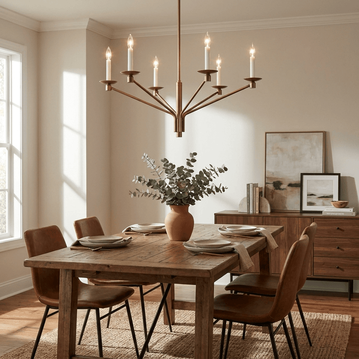 Vesper Brass Candlestick Chandelier - Vakkerlight