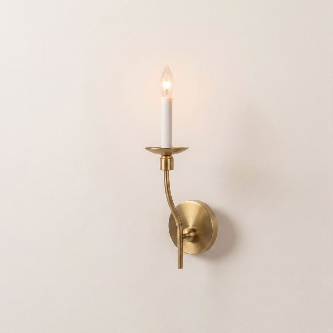 Vesper Brass Candlestick Sconce