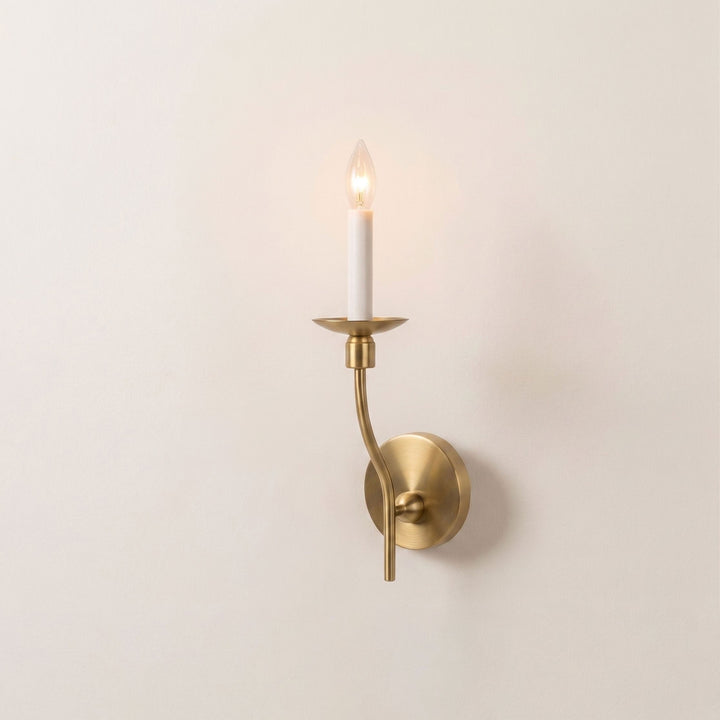 Vesper Brass Candlestick Sconce
