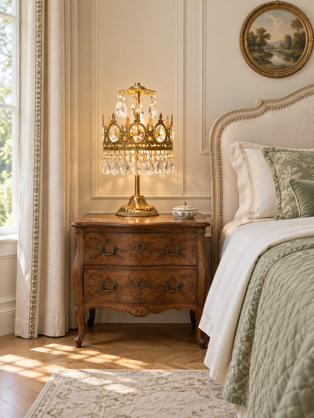Lampadaire de Cristal Vintage