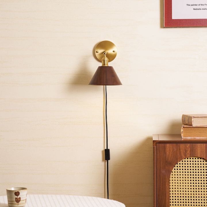 Vintage Wood Plug - in Wall Lamp - Vakkerlight