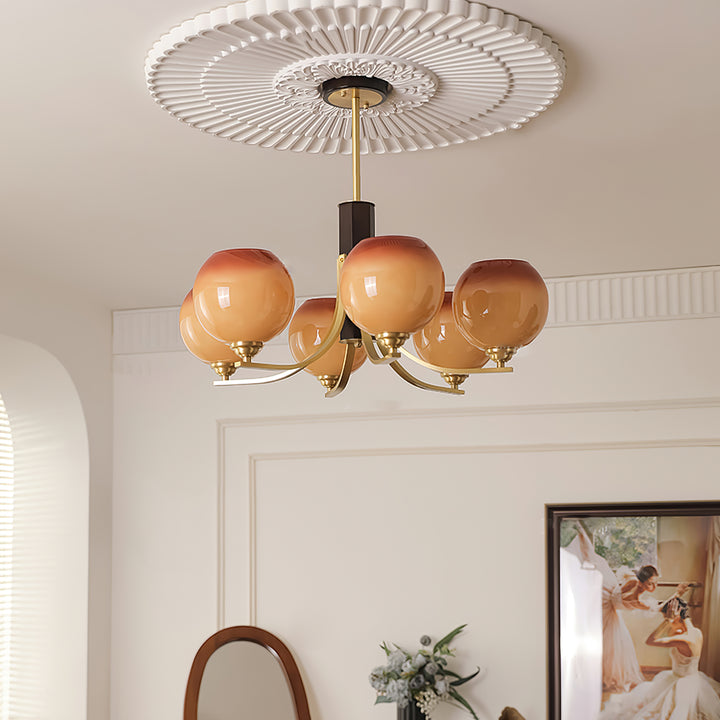 Vintage Caramel Globe Chandelier - Vakkerlight