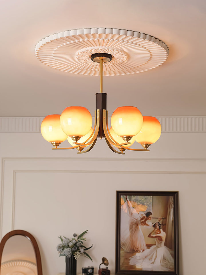 Vintage Caramel Globe Chandelier - Vakkerlight