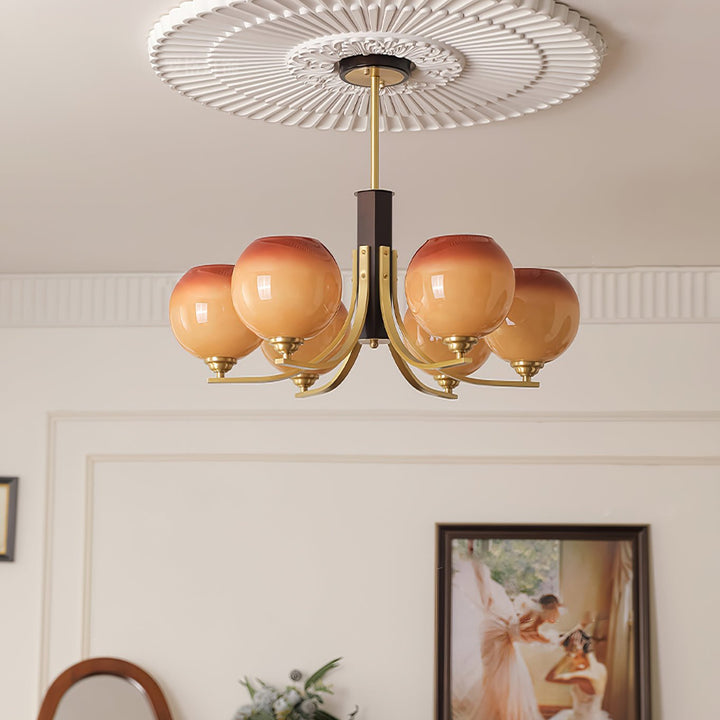 Vintage Caramel Globe Chandelier - Vakkerlight