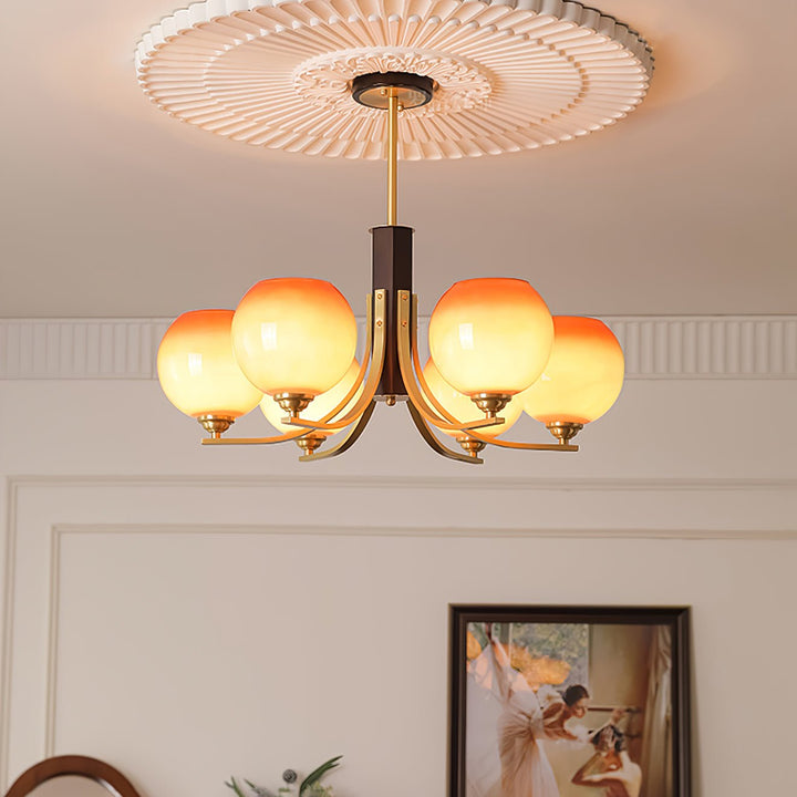 Vintage Caramel Globe Chandelier - Vakkerlight