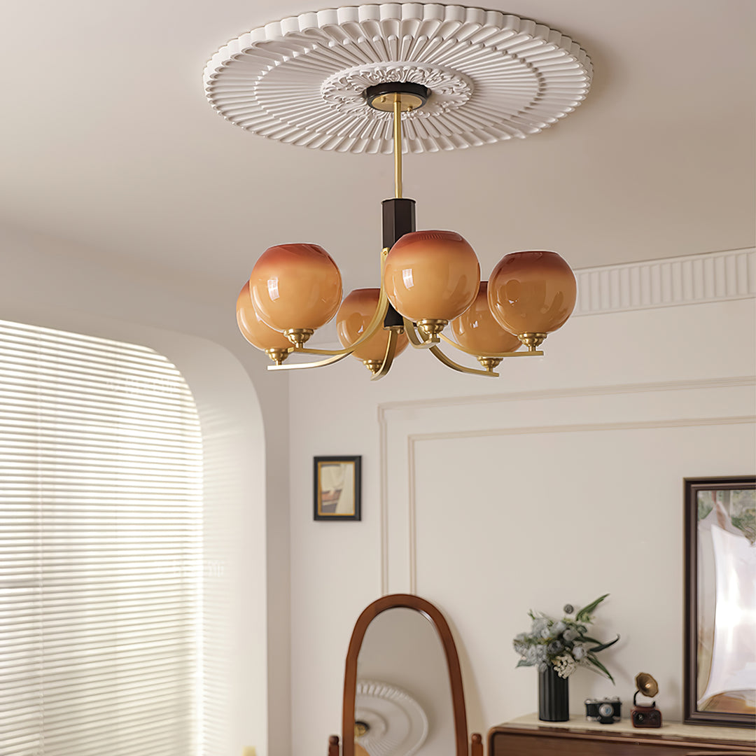 Vintage Caramel Globe Chandelier - Vakkerlight