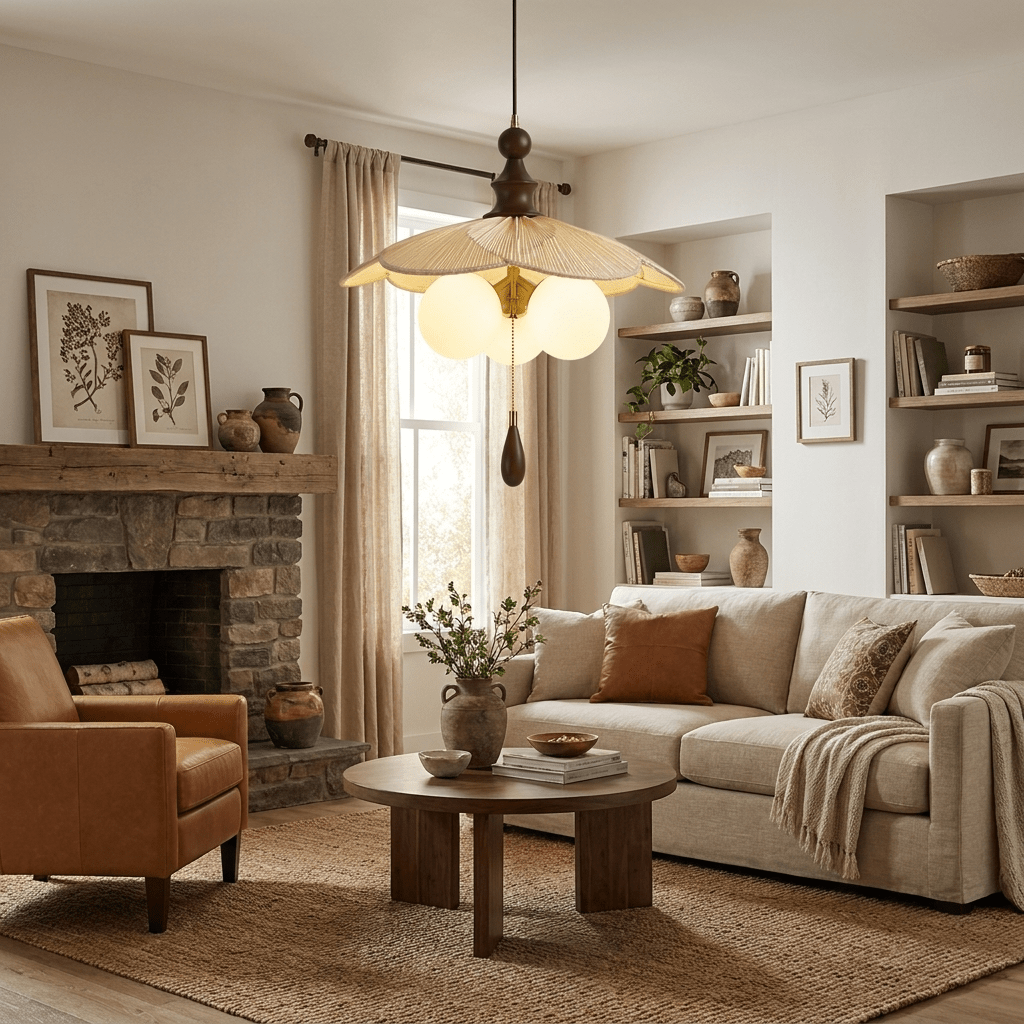 Vintage Pleated Petal Pendant Light - Vakkerlight