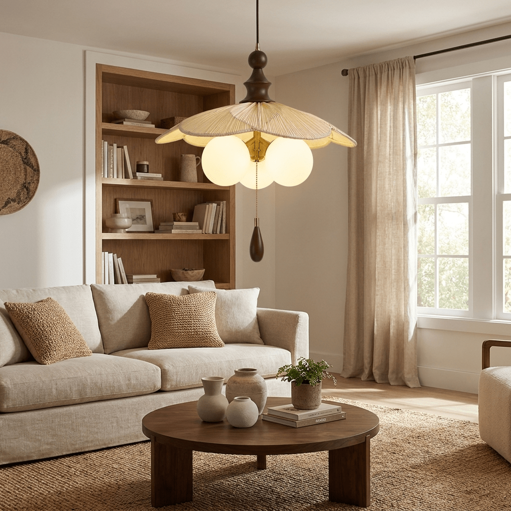 Vintage Pleated Petal Pendant Light - Vakkerlight