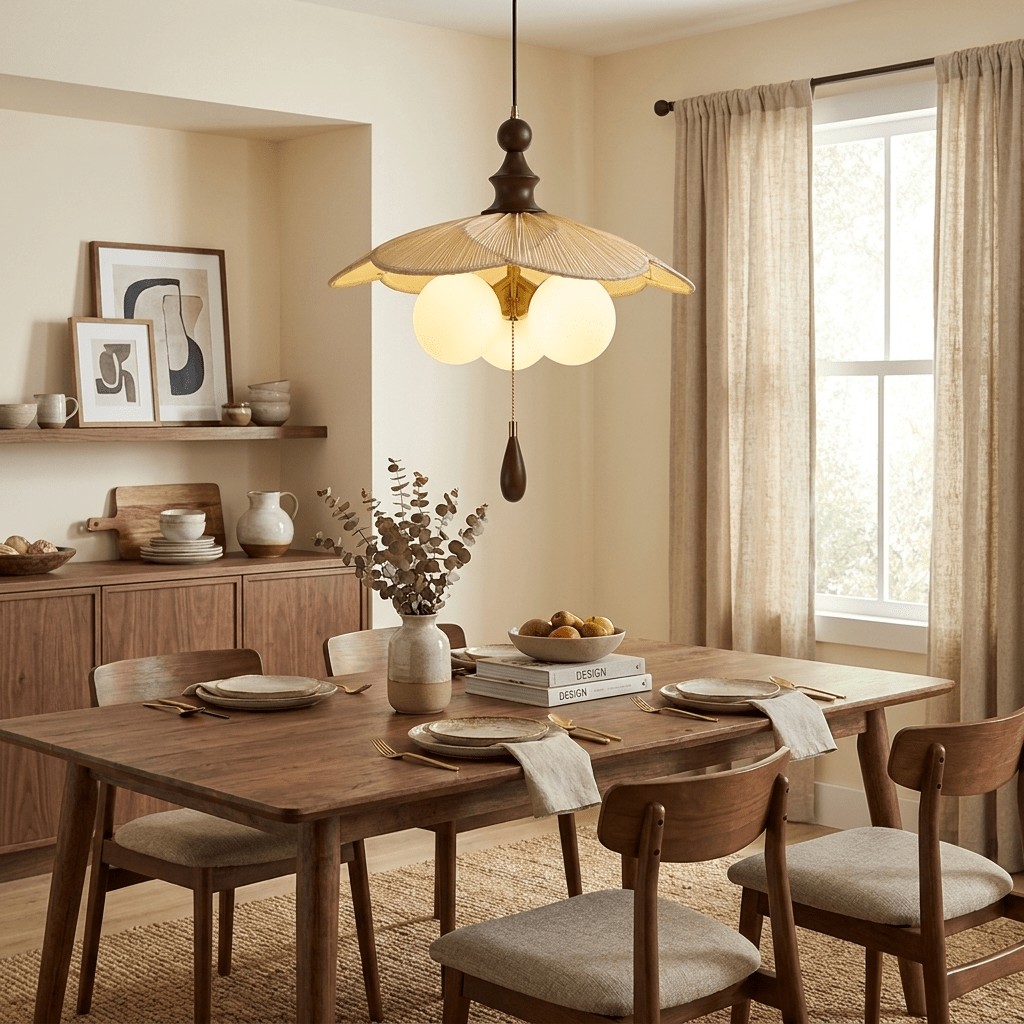 Vintage Pleated Petal Pendant Light - Vakkerlight