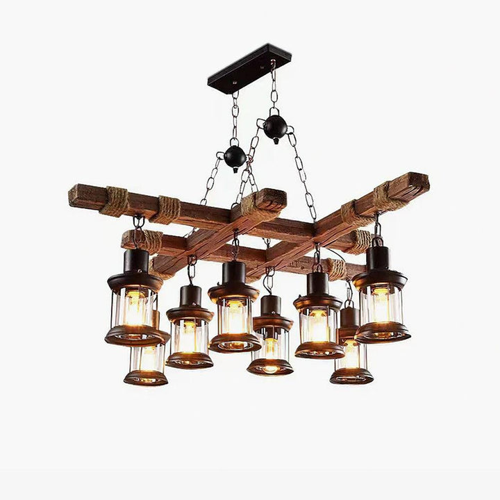 Vintage Wood Glass Chandeliers - Vakkerlight