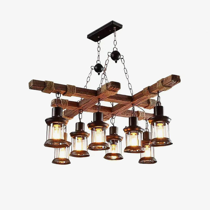 Vintage Wood Glass Chandeliers - Vakkerlight