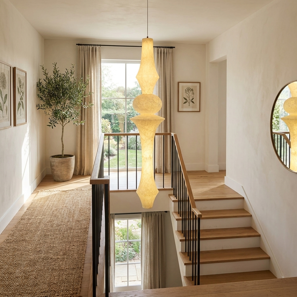 Virelia Sculptural Mulberry Silk Pendant Light