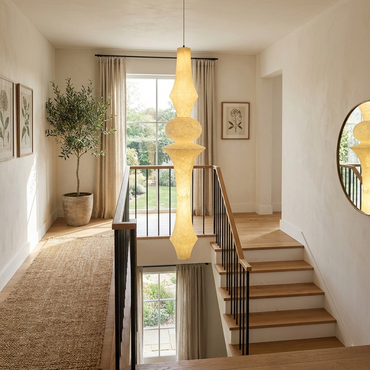 Virelia Sculptural Mulberry Silk Pendant Light