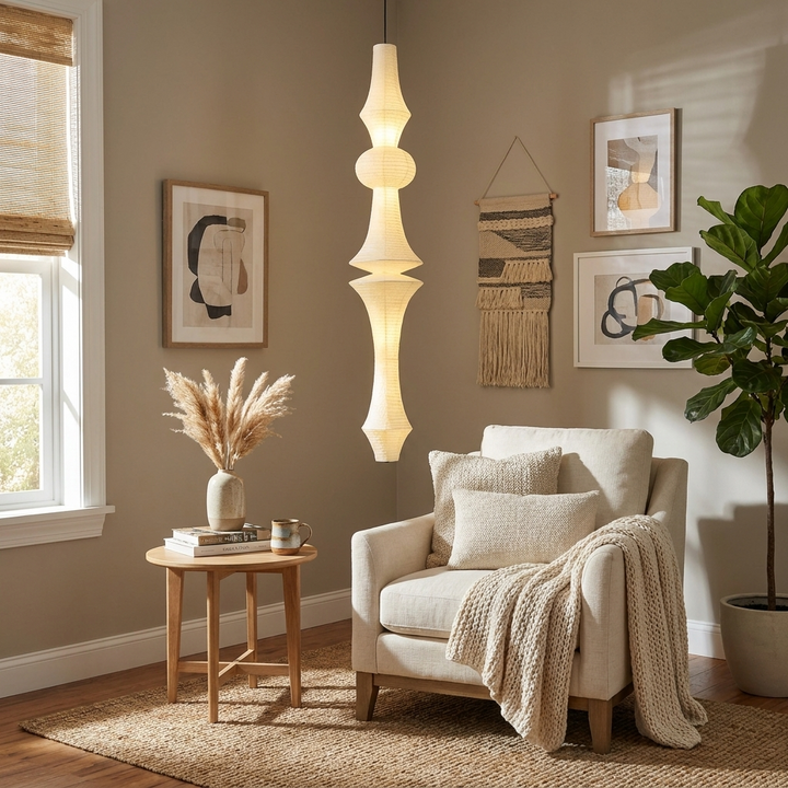 Virelia Sculptural Mulberry Silk Pendant Light