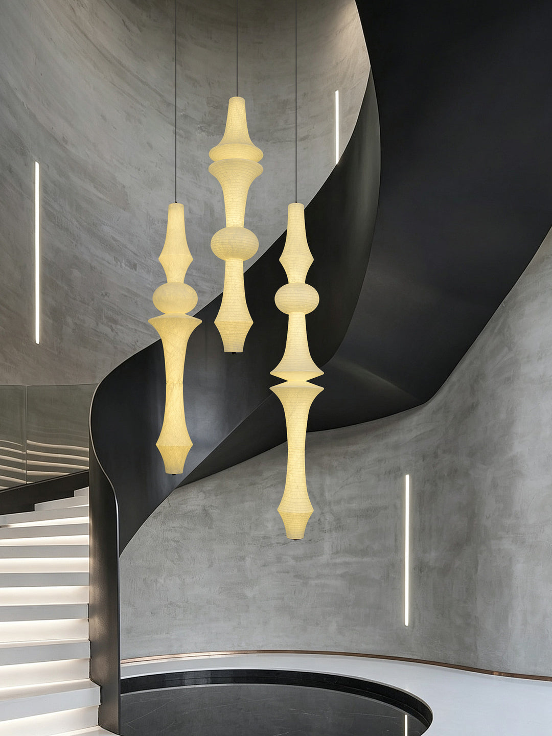 Virelia Sculptural Mulberry Silk Pendant Light - Vakkerlight