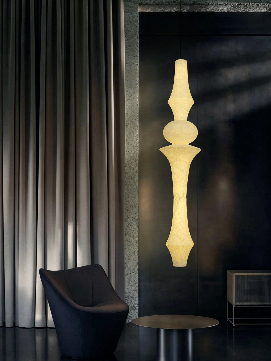 Virelia Sculptural Mulberry Silk Pendant Light - Vakkerlight
