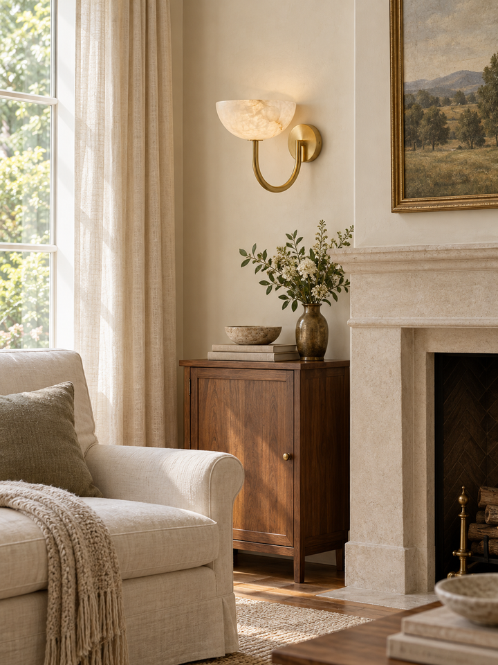 Virelle Alabaster Bowl Wall Sconce