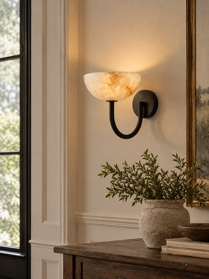 Virelle Alabaster Bowl Wall Sconce